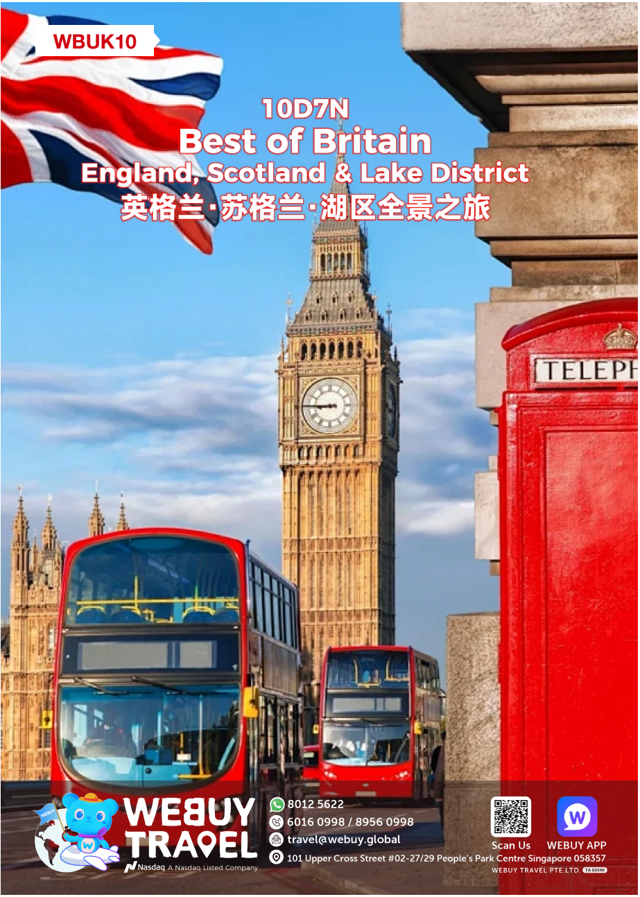 10D7N Best Of Britain - ENGLAND,SCOTLAND And Lake District (WBUK10)