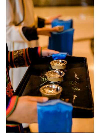 Blue Khadag Toast Ceremony & Welcome Wine