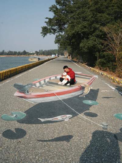 Taihu 3D Zebra Crossing and Floating Boat