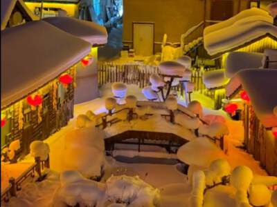 Snow Mushroom Night Scenery