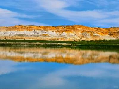 View of Ulungur Lake by car