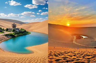 Singing Sand Dunes & Crescent Lake (includes electric cart, shoe covers, camel ride)
