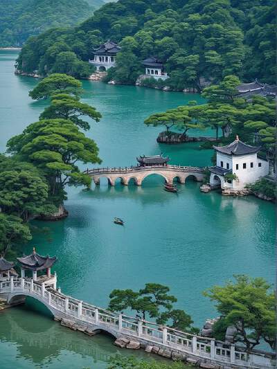 Boat tour on Jianhu Lake of Zhejiang