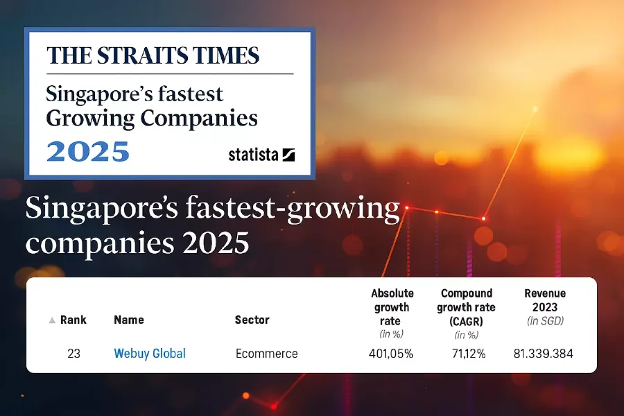 The Straits Times coverage of Webuy Global Ltd - Singapore's Fastest-Growing Companies 2025