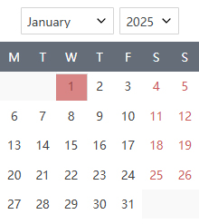 New Year's Day Calendar