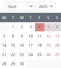 Tomb-Sweeping Day Calendar