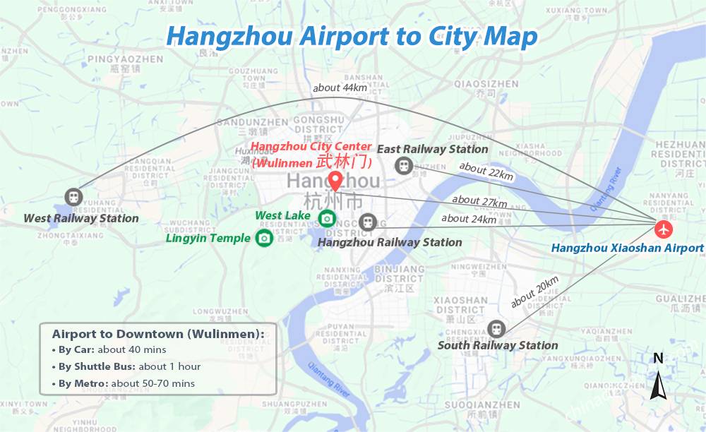 Hangzhou Xiaoshan International Airport Location Map
