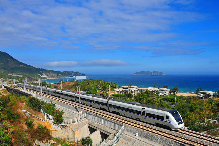 Running along the coastal line of Hainan