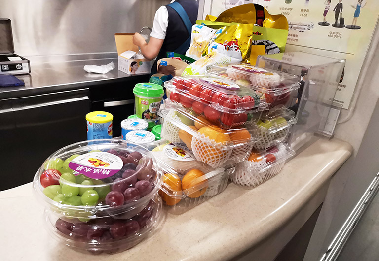 Snacks & Fruits in Dining Car