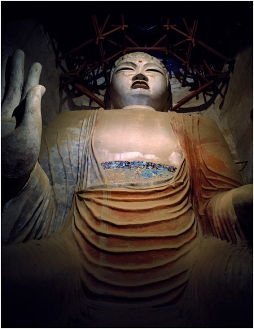 Dunhuang Mogao Caves - Sitting Buddha in Cave 130