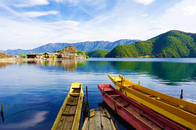 Leisure Boat on Lugu Lake