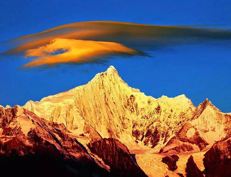 Golden Sunlight Over Meili Snow Mountain