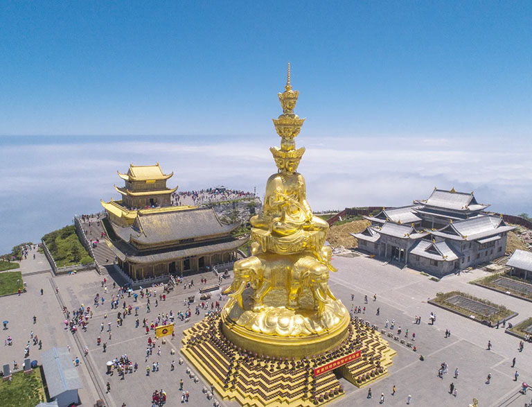 Puxian Buddha and Golden Summit on Mount Emei