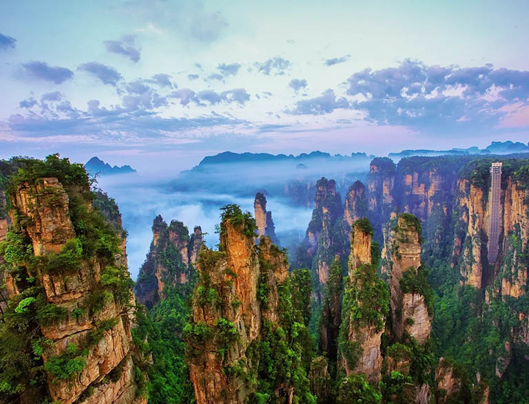 Pillar-like Zhangjiajie Mountains