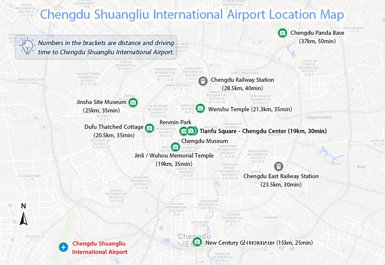 Chengdu Shuangliu International Airport Location Map