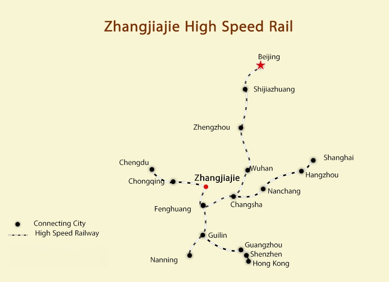 Zhangjiajie High Speed Rail Map