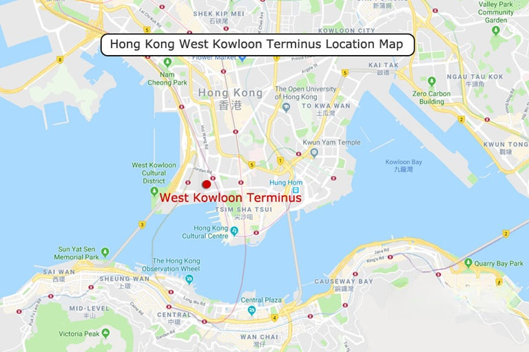 West Kowloon Terminus Location Hong Kong Map