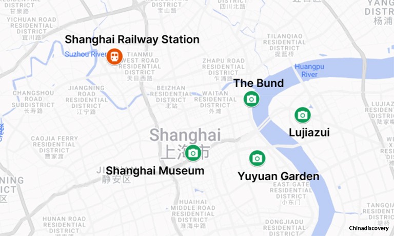 Shanghai Railway Station Location Map