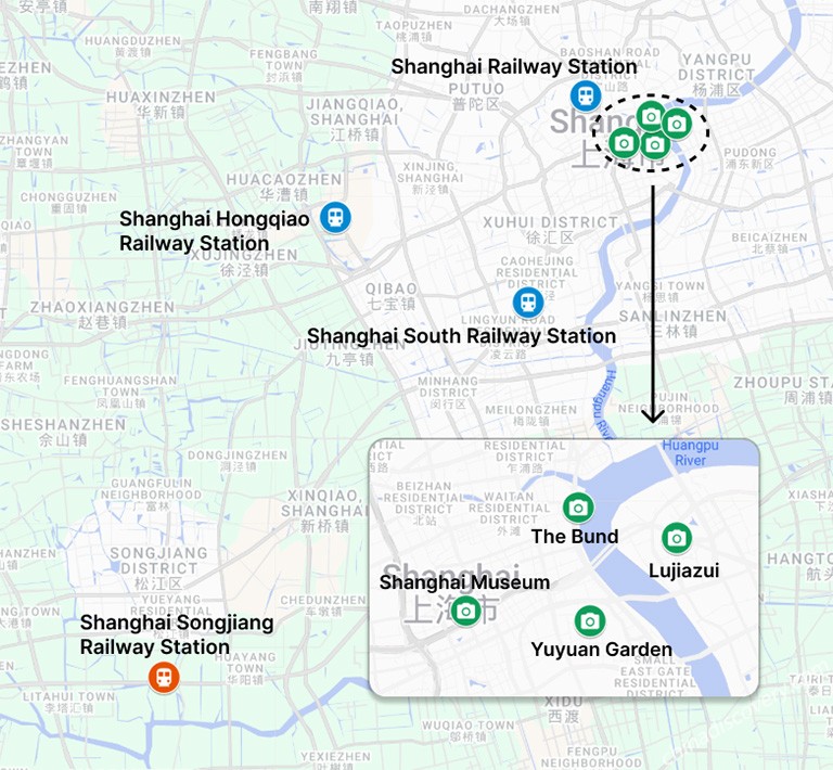 Shanghai Songjiang Railway Station Location Map
