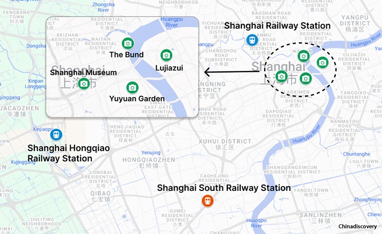 Shanghai South Railway Station Location Map