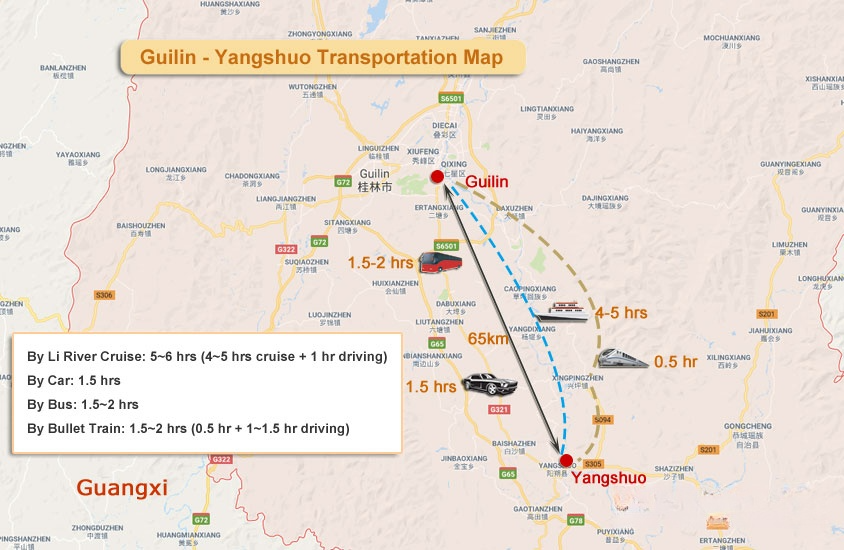 Guilin Yangshuo Transportation Map