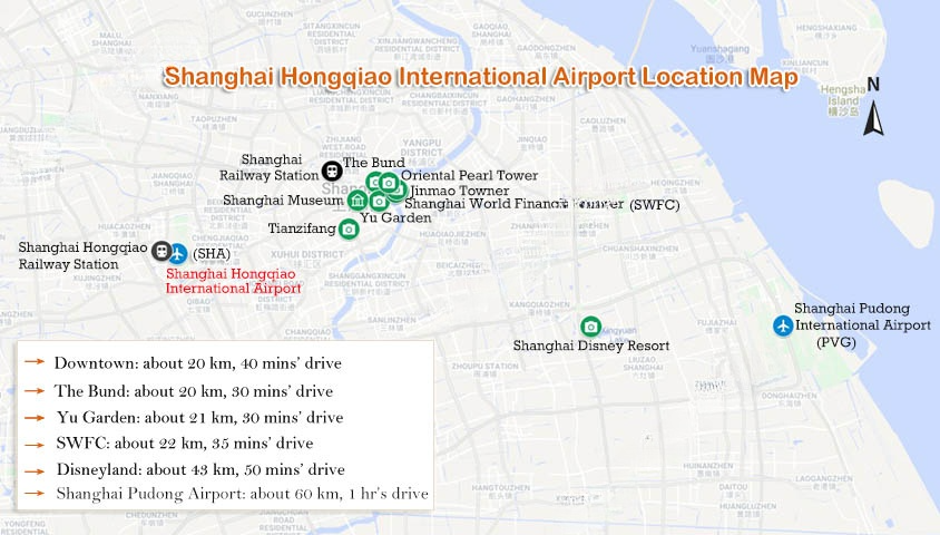 Shanghai Hongqiao International Airport Location Map