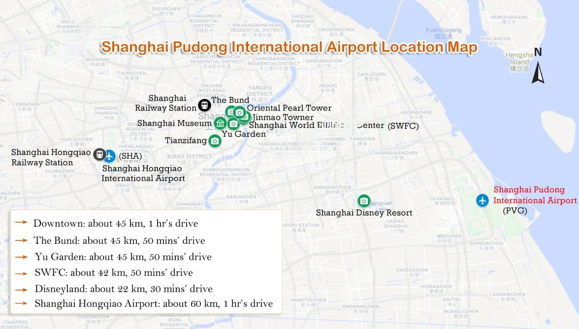 Shanghai Pudong International Airport Location Map