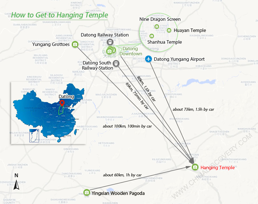 Hanging Temple Transfer Map