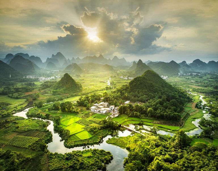 Panoramic View of Guilin in Spring
