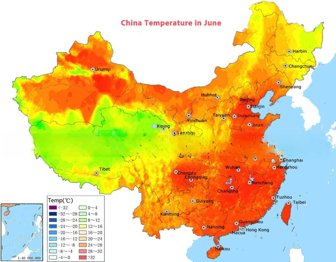 China Temperature in June