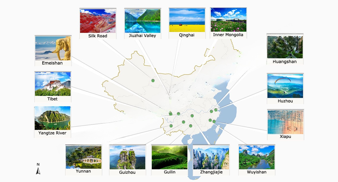 15 Best Places to Visit in Summer on China Map