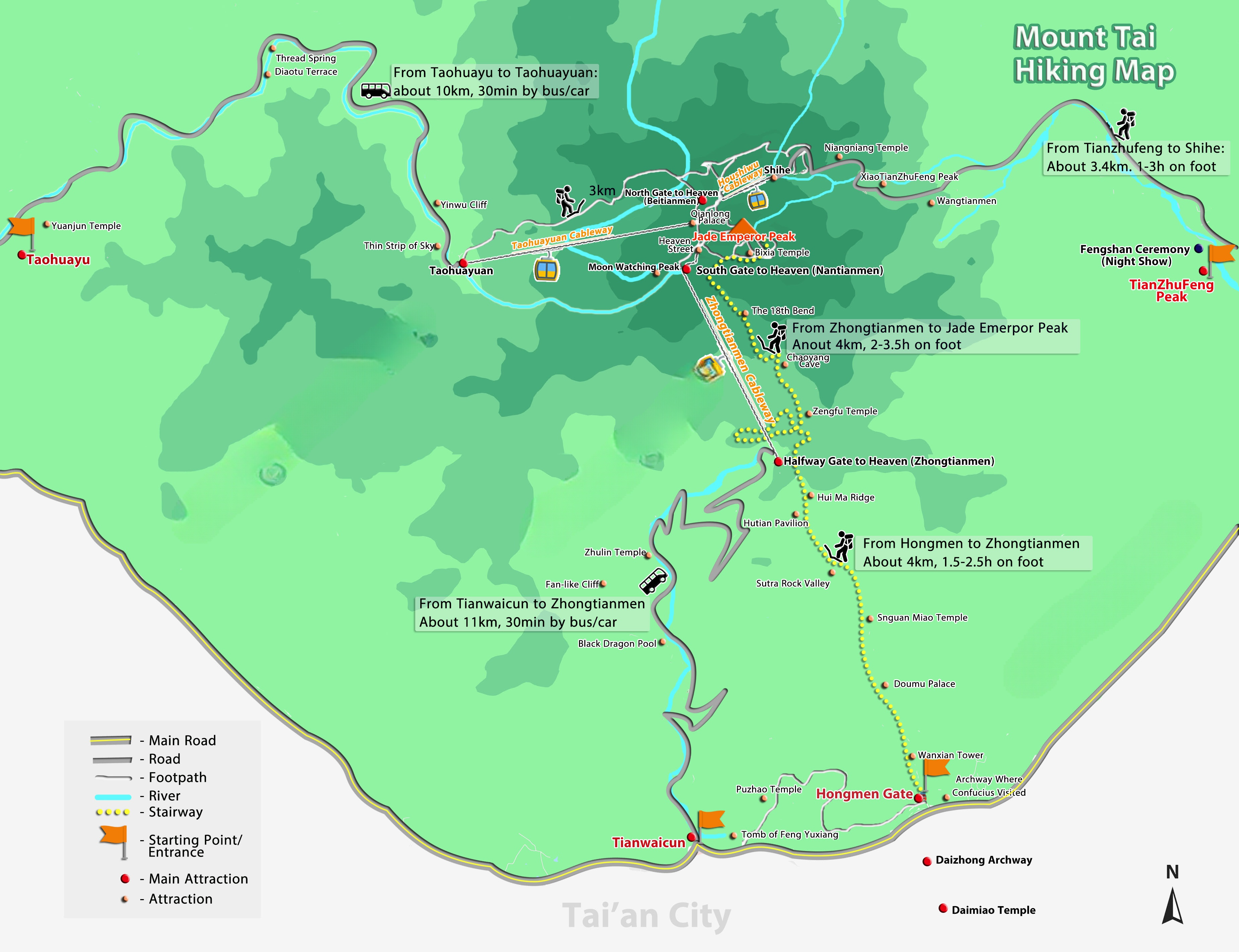 Mount Tai Hiking Map
