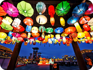 Playing with lanterns