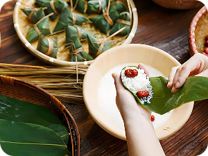 Eating Sticky Rice Dumplings