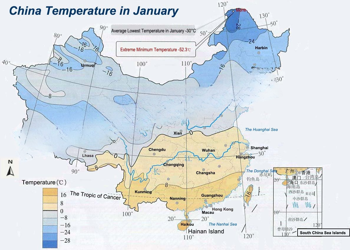 China Temperature in January