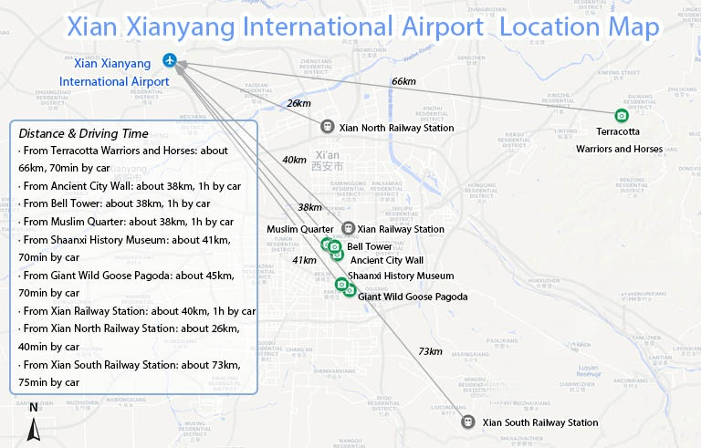 Xi'an Xianyang International Airport Location Map