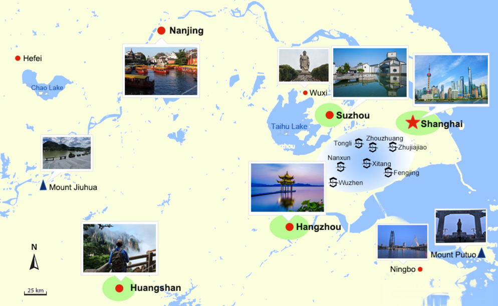 Shanghai Hangzhou Travel Map